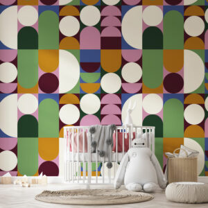 AGATHE - Papier peint motif géométrique vintage