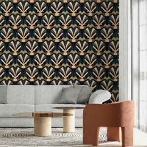 APOLLINE – Papier peint motif art déco arche palmée