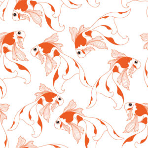 CHLOE - Papier peint motif poisson rouge