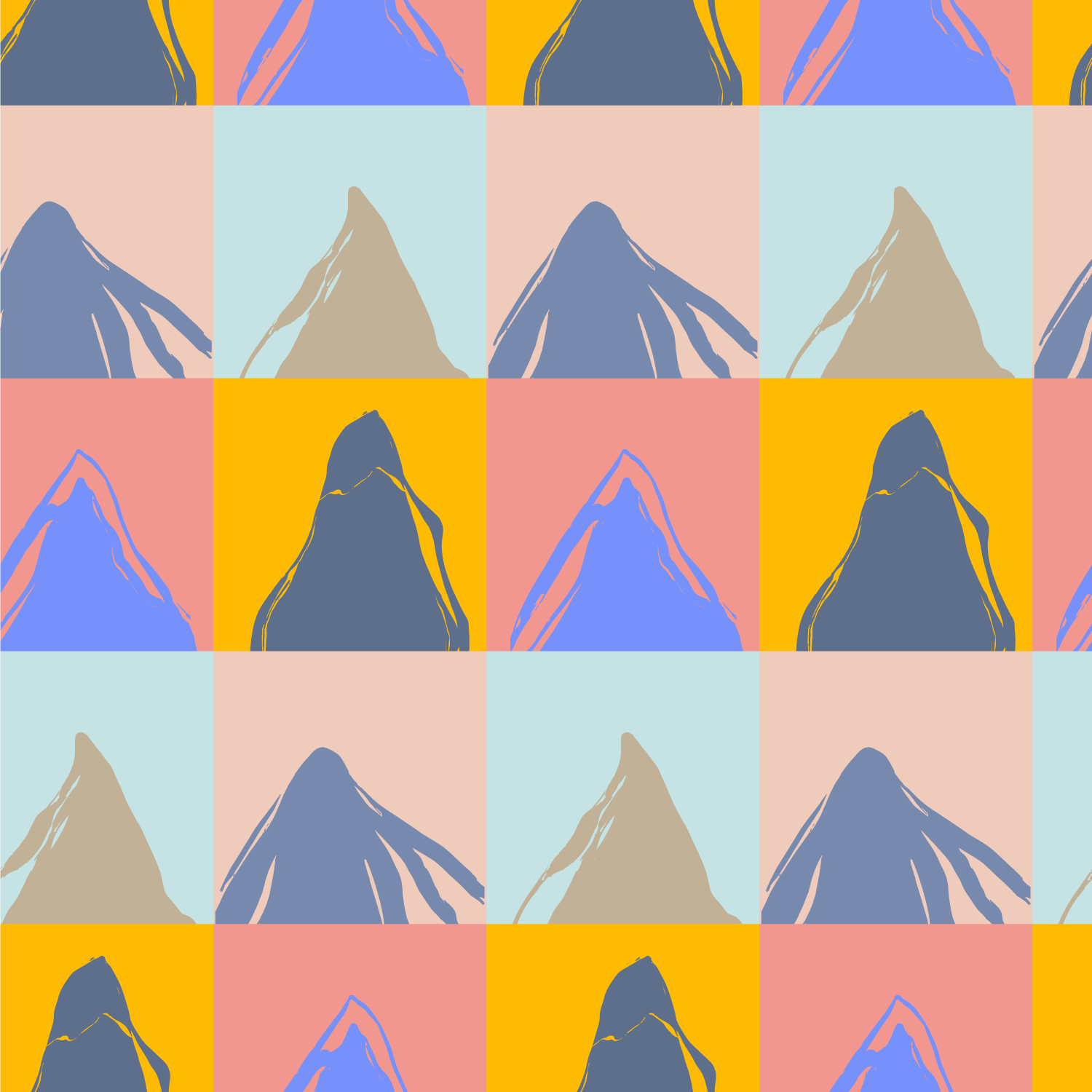 GABRIELLE - Papier peint motif montagne pop