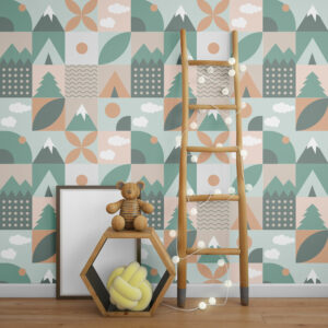 MAXENCE - Papier peint motif montagne enfant