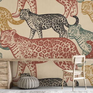 ALIX - Papier peint motif jaguar animal bureau homeoffice