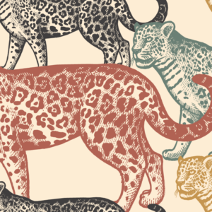 ALIX - Papier peint motif jaguar animal