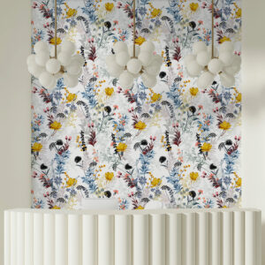 BEATRICE - Papier peint motif fleurs des champs hall hotel