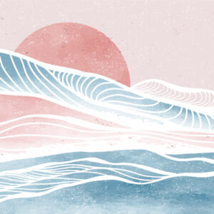 BIXENTE - Papier peint mer panoramique vague