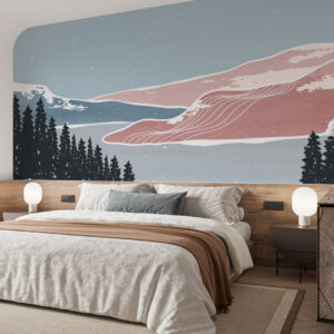 CHIARA - Papier peint panoramique lac de montagne chambre parentale