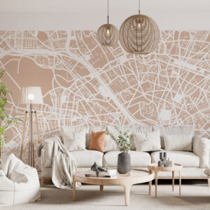 CLOVIS - Papier peint panoramique ville Paris carte salon chic parisien