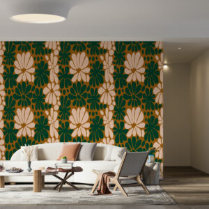 COLINE - Papier peint motif groovy flowers salon
