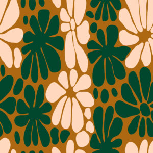 COLINE - Papier peint motif groovy flowers