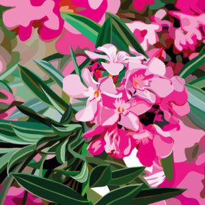 FLAVIE - Papier peint panoramique laurier rose