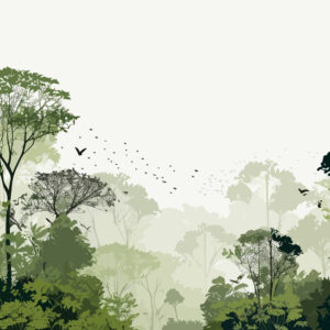 JADE - Papier peint panoramique foret tropicale verte