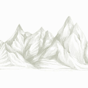 LEONIE - Papier peint panoramique chaine de montagnes sauge