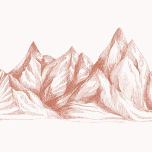 LEONIE - Papier peint panoramique chaine de montagnes terracotta