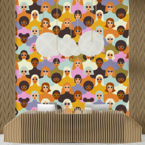 LOLA - Papier peint fille motif coloré réception hotel