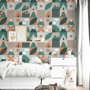 MAXENCE - Papier peint motif montagne enfant