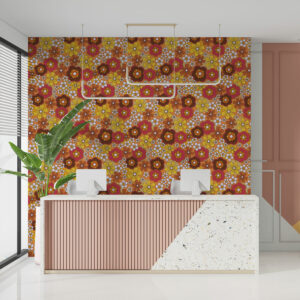 ODILE - Papier peint motif floral vintage comptoir réception