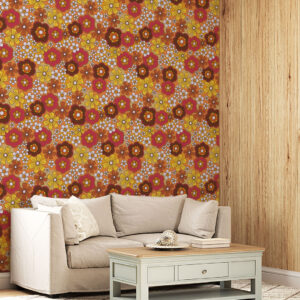 ODILE - Papier peint motif floral vintage salon
