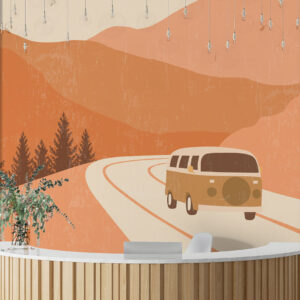 QUENTIN - Papier peint panoramique vanlife accueil agence de voyage