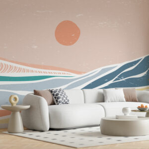 TIAGO - Papier peint mer panoramique multicolore salon