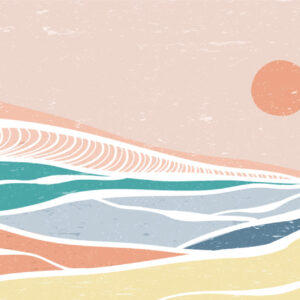 TIAGO - Papier peint mer panoramique multicolore