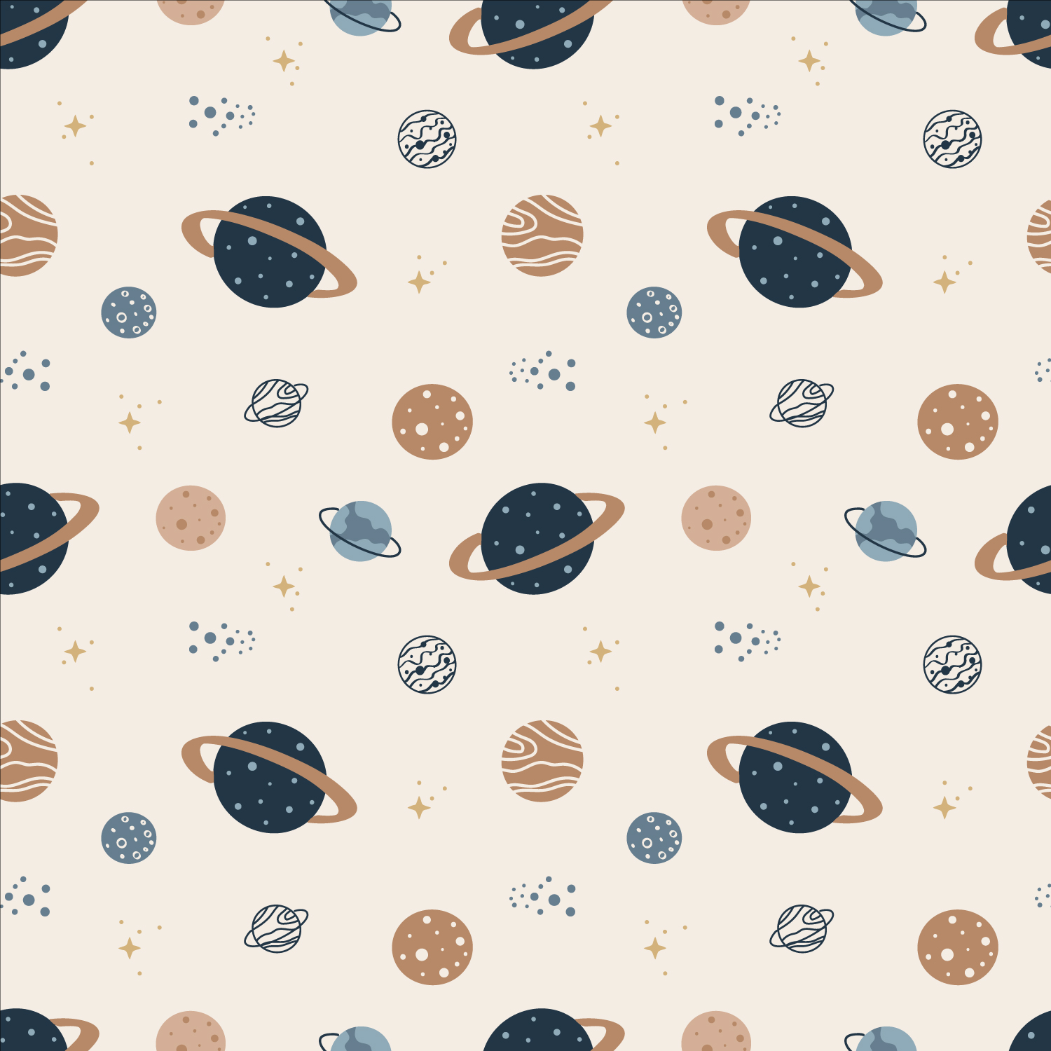 TIMEO - Papier peint motif astronomie planetes