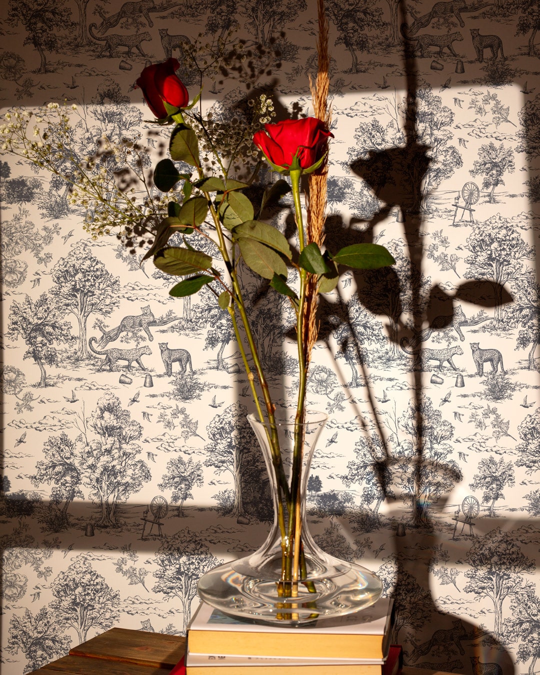 VICTOR - Papier peint jungle monochrome jaguar noir et blanc toile de jouy chambre