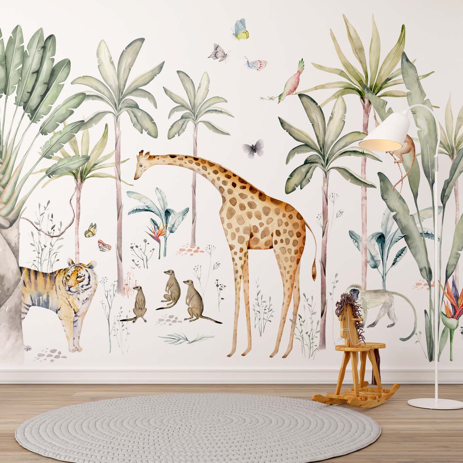 ADELE - Papier peint jungle panoramique chambre enfant