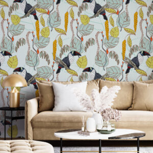 ANAELLE - Papier peint oiseau toucan salon