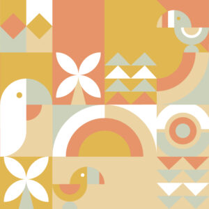 COLETTE - Papier peint vintage perroquet