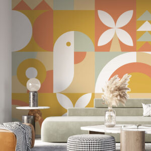 COLETTE - Papier peint vintage perroquet salon