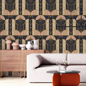 IRIS - Papier peint retro chic salon