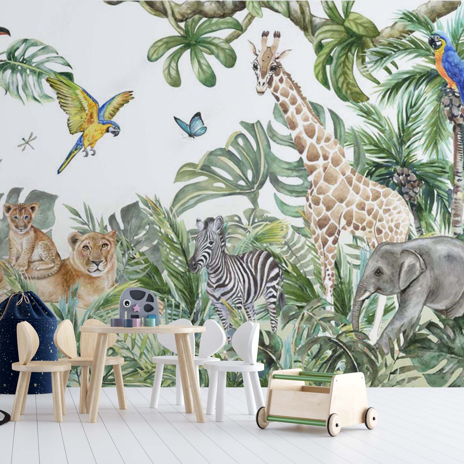 ISIDORE - Papier peint jungle panoramique chambre enfant