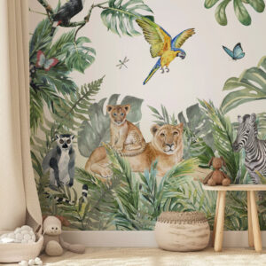 ISIDORE - Papier peint jungle panoramique chambre enfant