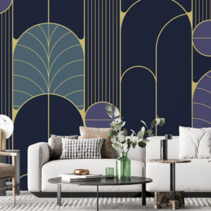 JAMES - Papier peint retro panoramique salon