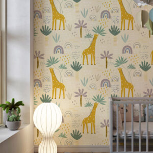 LANA - Papier peint girafe chambre enfant