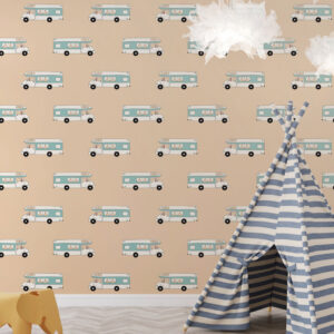 LEANDRE - Papier peint camping car enfant chambre