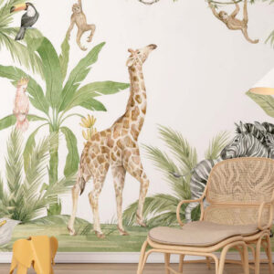 LINO - Papier peint jungle enfant panoramique chambre bebe