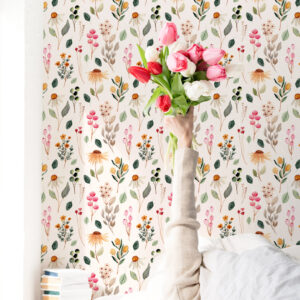 LISE - Papier peint fleuri chambre