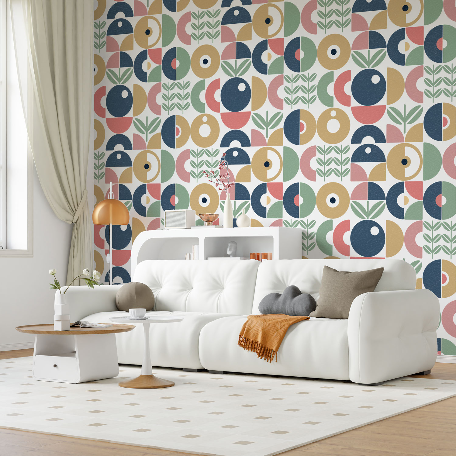 LOUIS - Papier peint géométrique scandinave salon