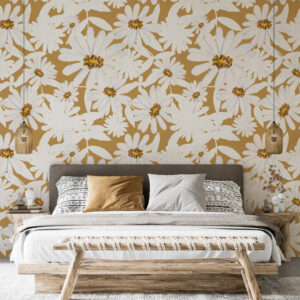 MARGUERITE - Papier peint fleur chambre