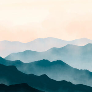 MURIEL - Papier peint montagne panoramique aquarelle