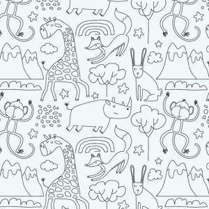 ROMEO - Papier peint éducatif enfant noir et blanc