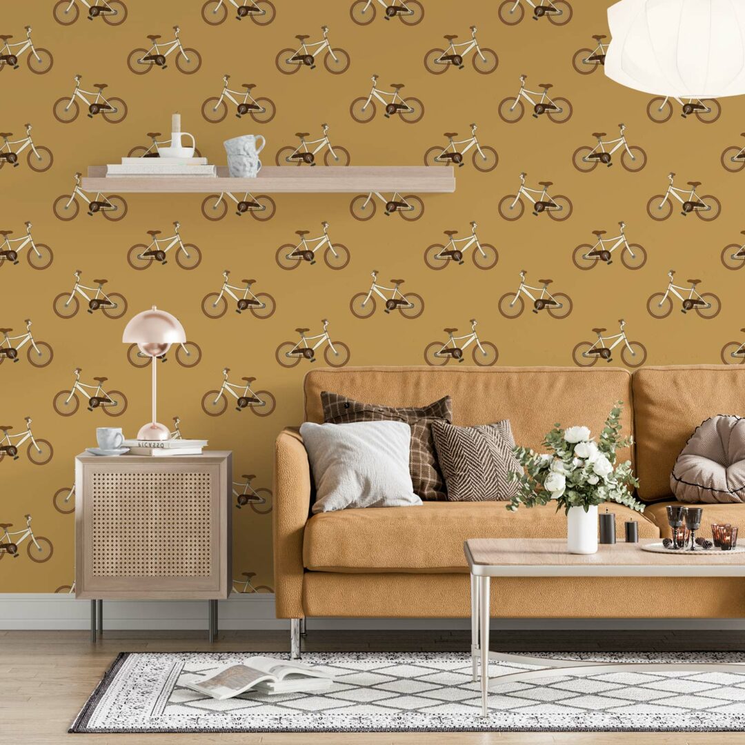 THIBAUT - Papier peint vélo mordoré salon