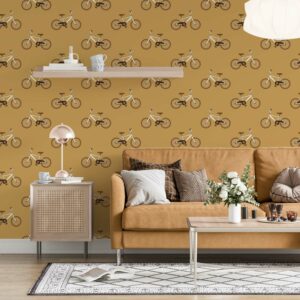 THIBAUT - Papier peint vélo mordoré salon