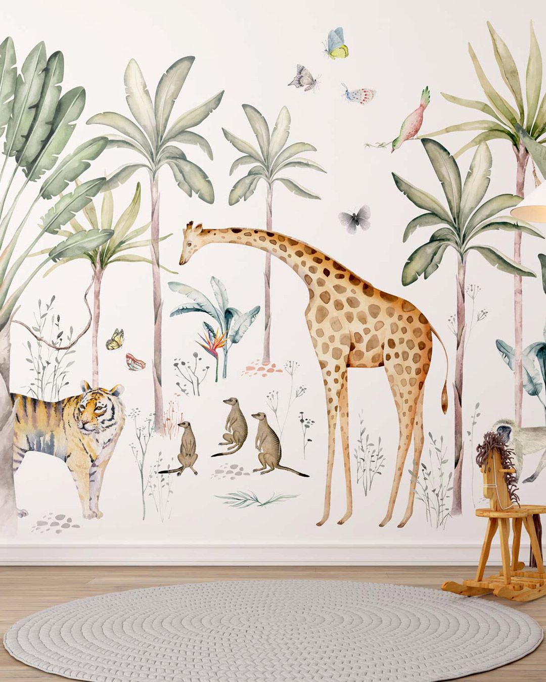 ADELE - Papier peint jungle panoramique chambre enfant