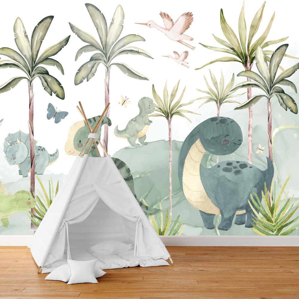 AMBROISE - Papier peint panoramique dinosaure chambre bébé