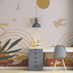 ANDREA - Papier peint panoramique montagne chambre fille