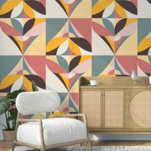 AUGUSTIN - Papier peint vintage abeille graphique salon