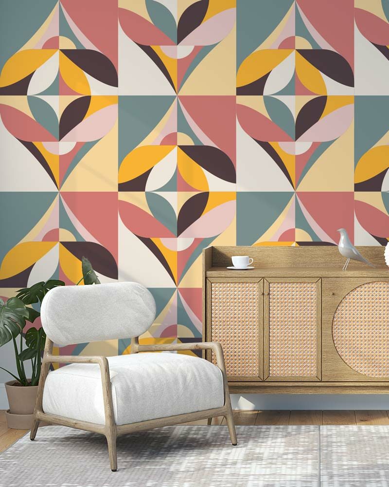 AUGUSTIN - Papier peint vintage abeille graphique salon