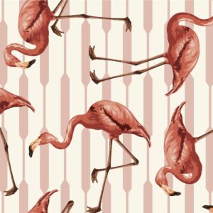 ESTHER - Papier peint flamant rose